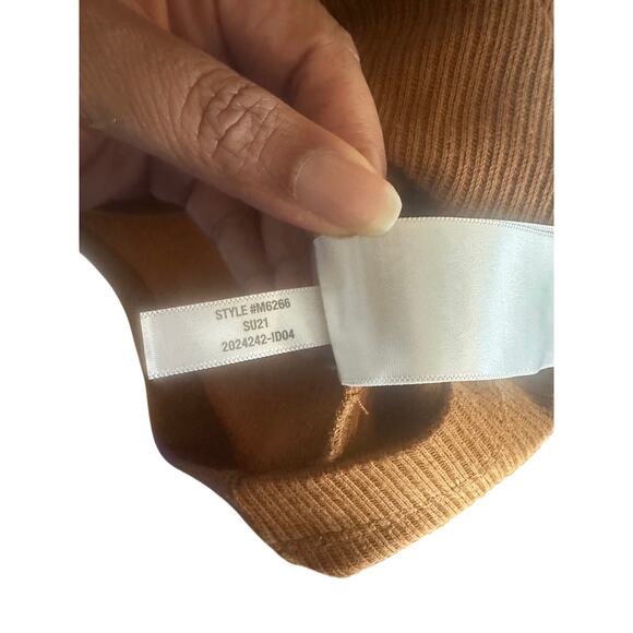 Madewell Women's Ribbed Pocket T-Shirt M Short Sleeve Casual Rust Brown - Picture 8 of 14